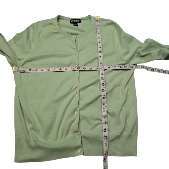 Lands' End Women's Green Cardigan Sweater - Picture 5 of 5